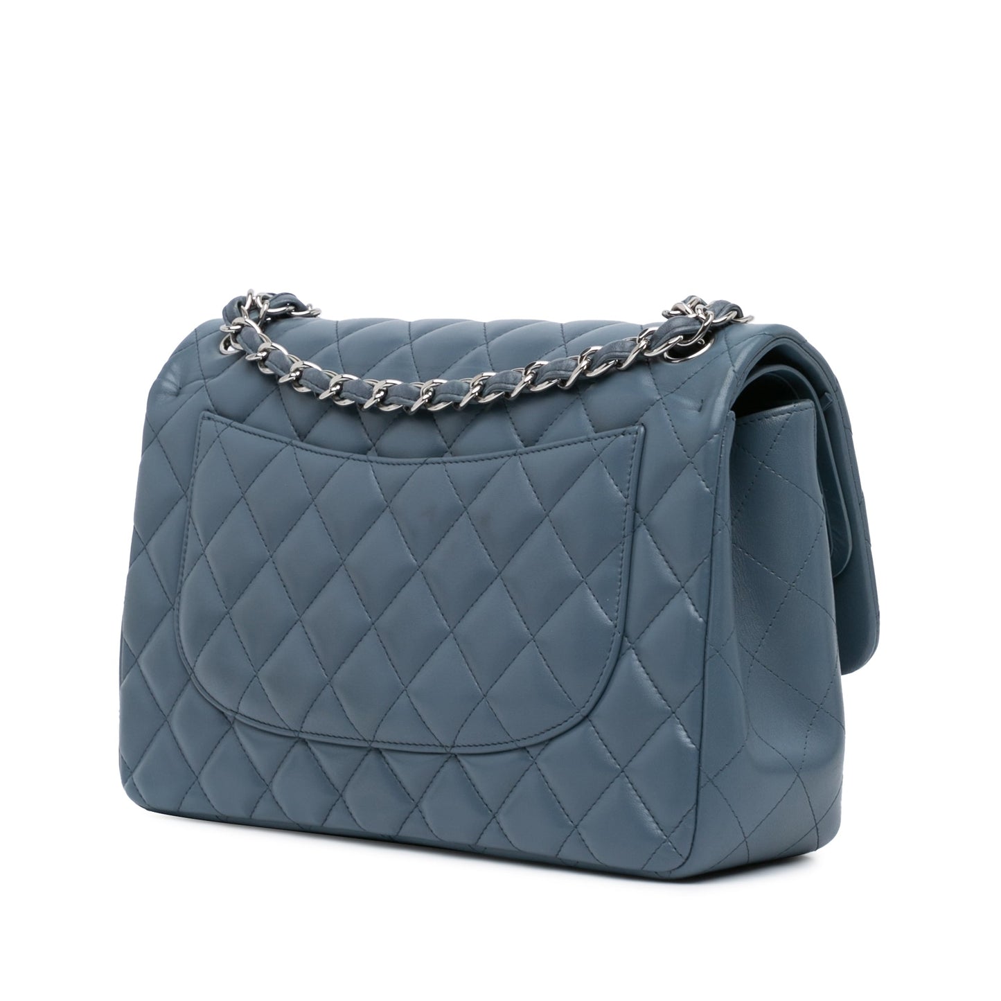 Chanel Jumbo Classic Lambskin Double Flap Blue