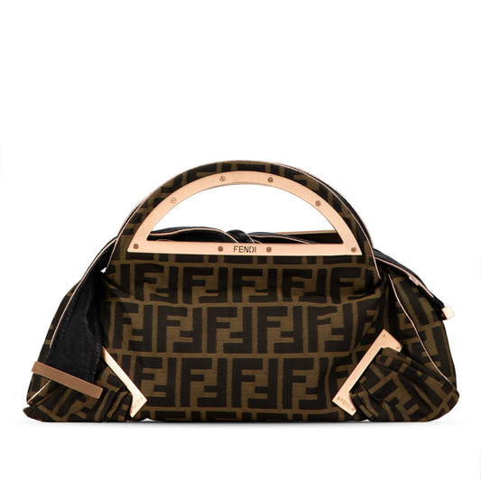Fendi Zucca Canvas Smile Satchel Brown
