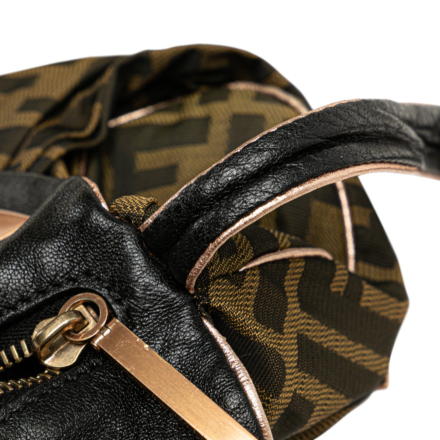 Fendi Zucca Canvas Smile Satchel Brown