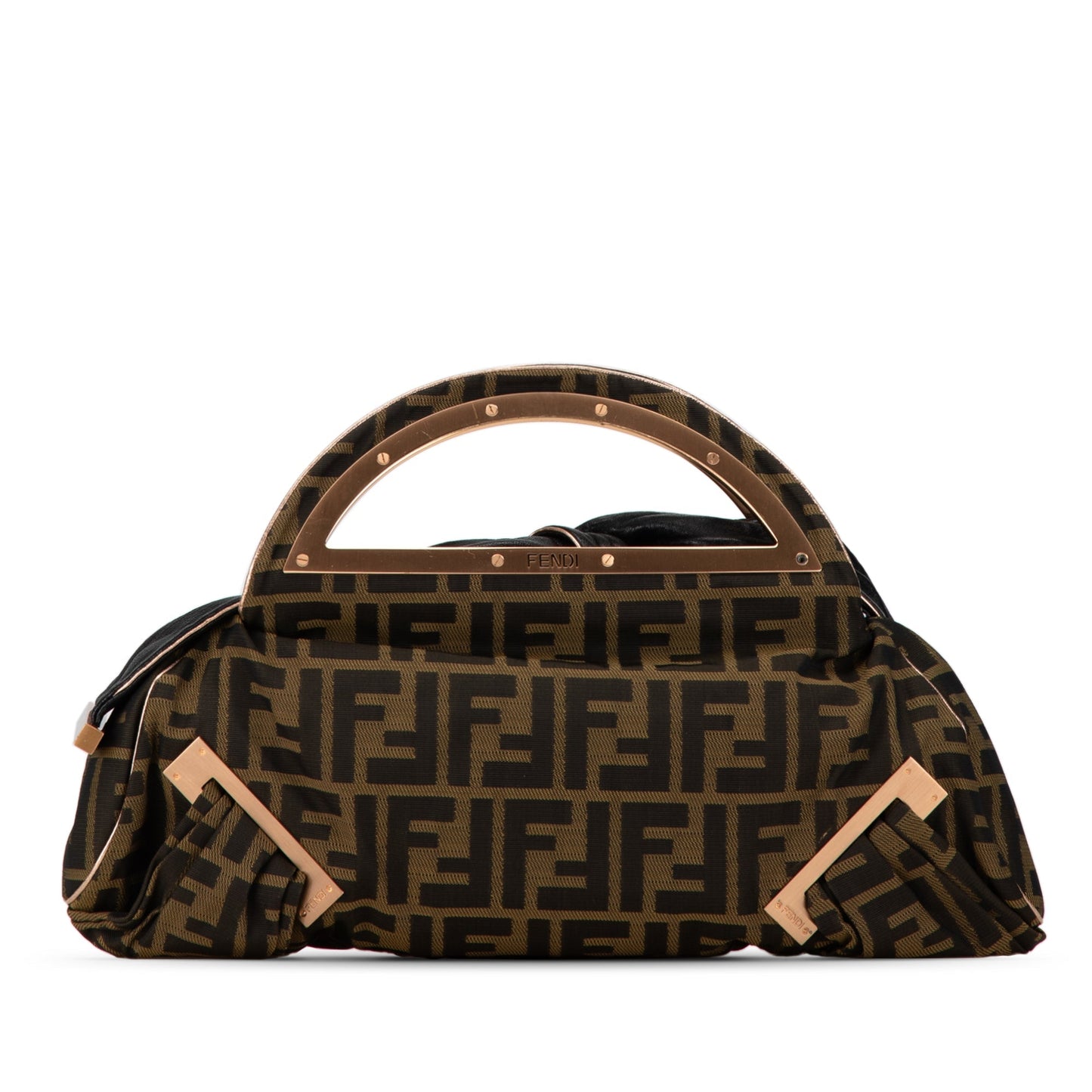 Fendi Zucca Canvas Smile Satchel Brown