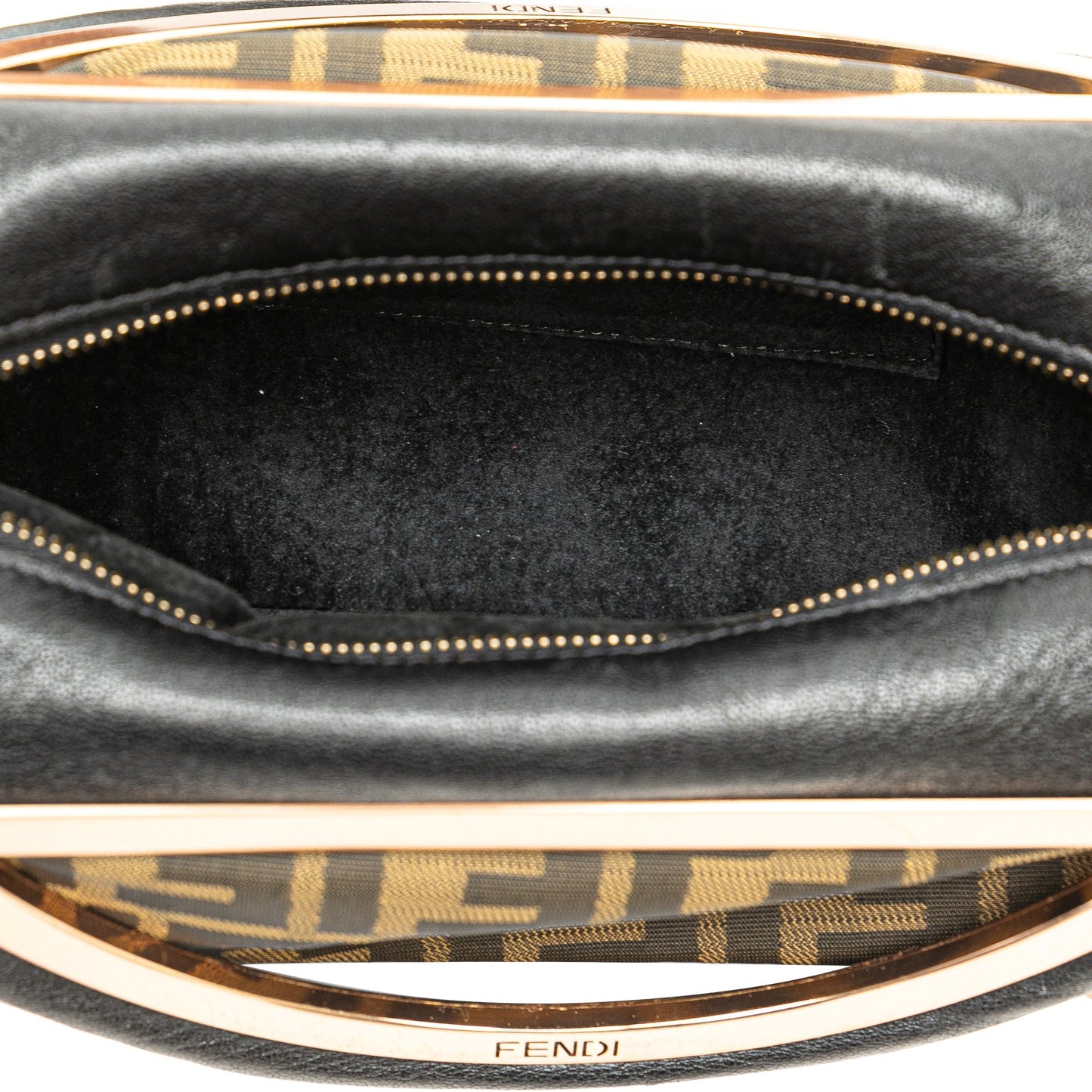 Fendi Zucca Canvas Smile Satchel Brown