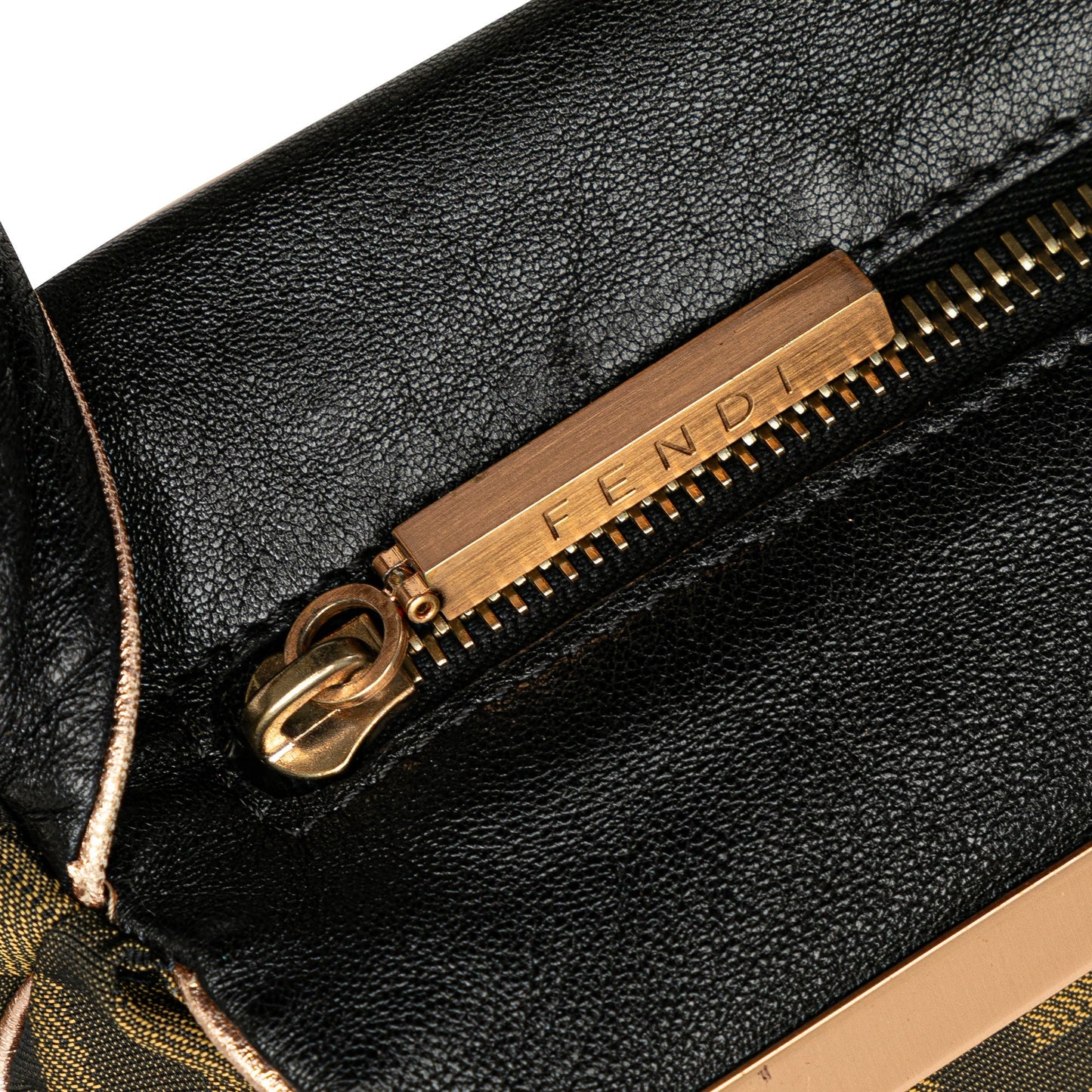 Fendi Zucca Canvas Smile Satchel Brown
