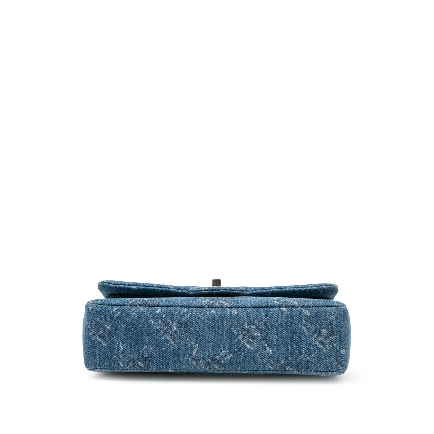 Chanel Medium Classic Printed Denim Double Flap Blue