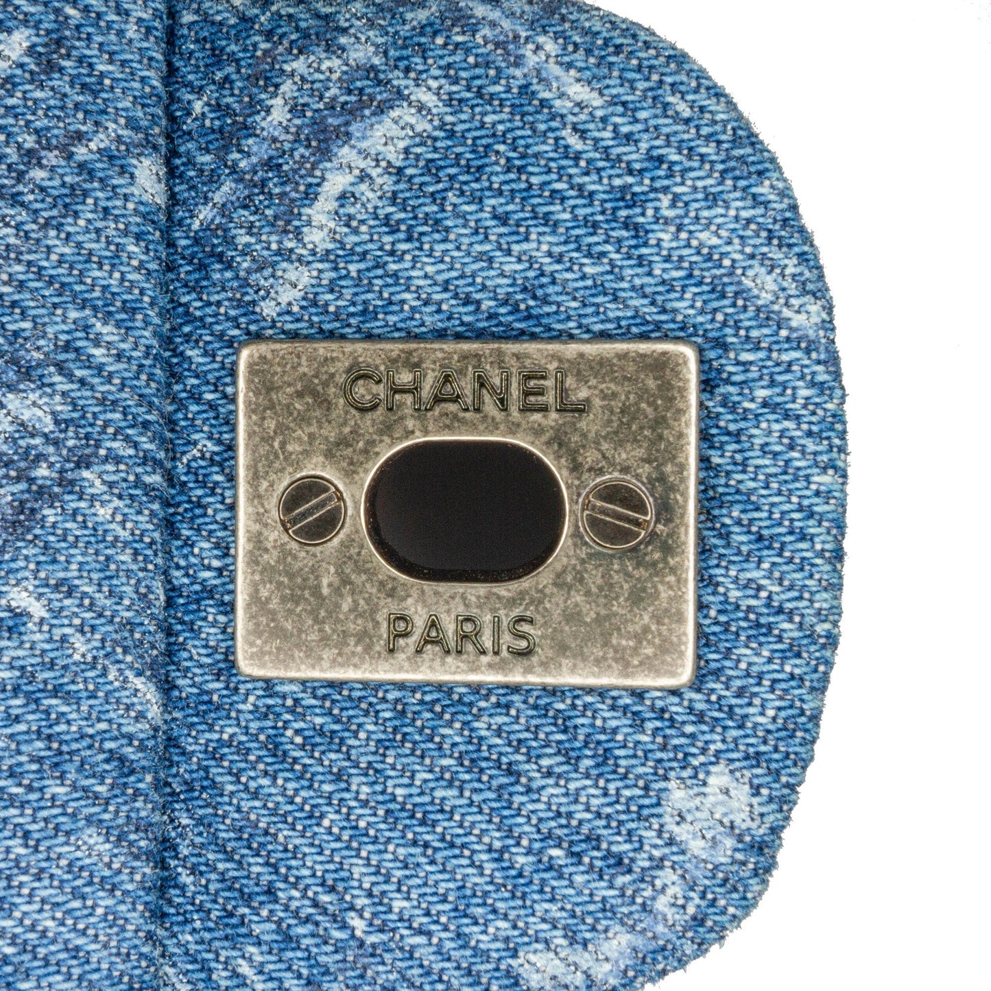 Chanel Medium Classic Printed Denim Double Flap Blue