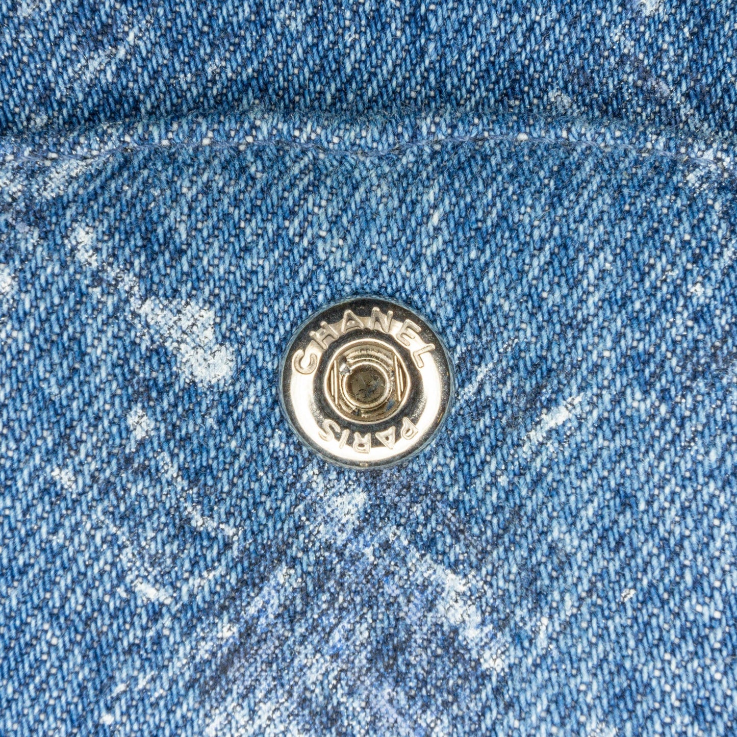 Chanel Medium Classic Printed Denim Double Flap Blue