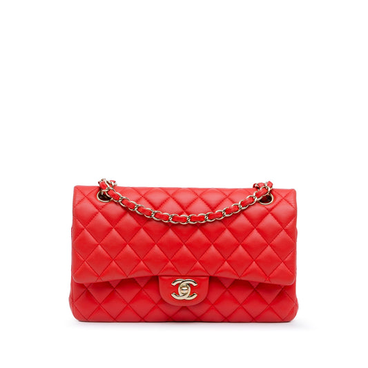 Chanel Medium Classic Lambskin Double Flap Red