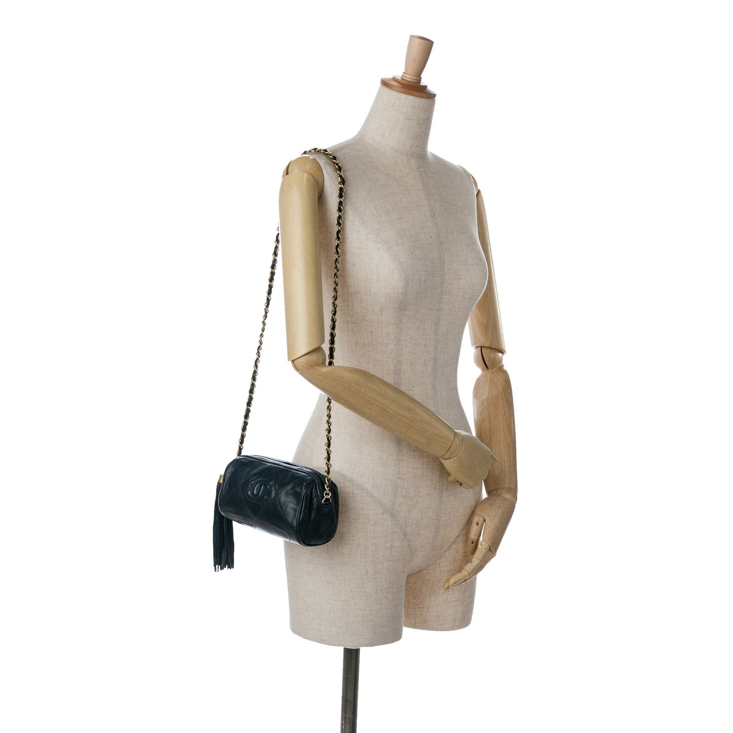 Chanel CC Lambskin Tassel Shoulder Bag Blue