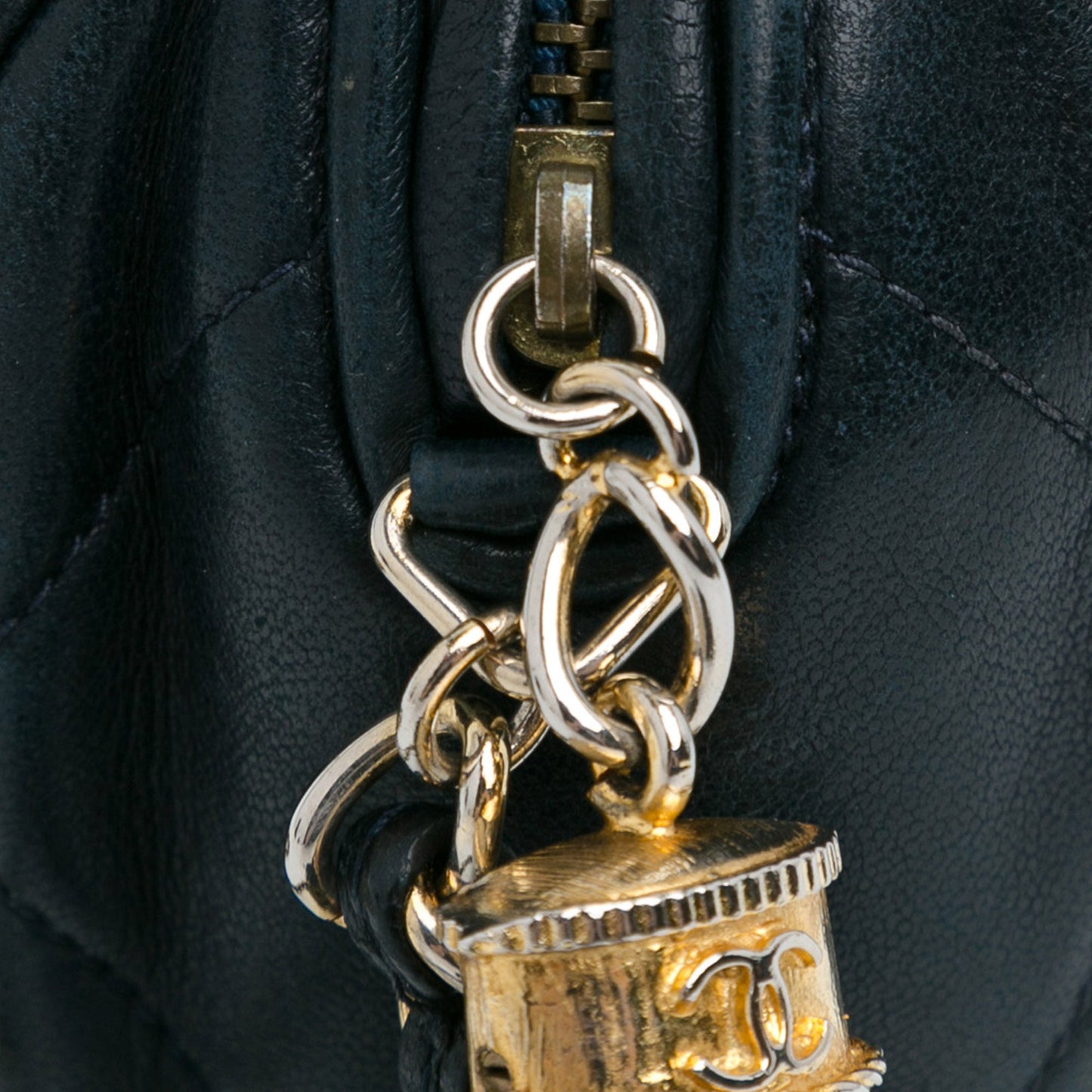 Chanel CC Lambskin Tassel Shoulder Bag Blue