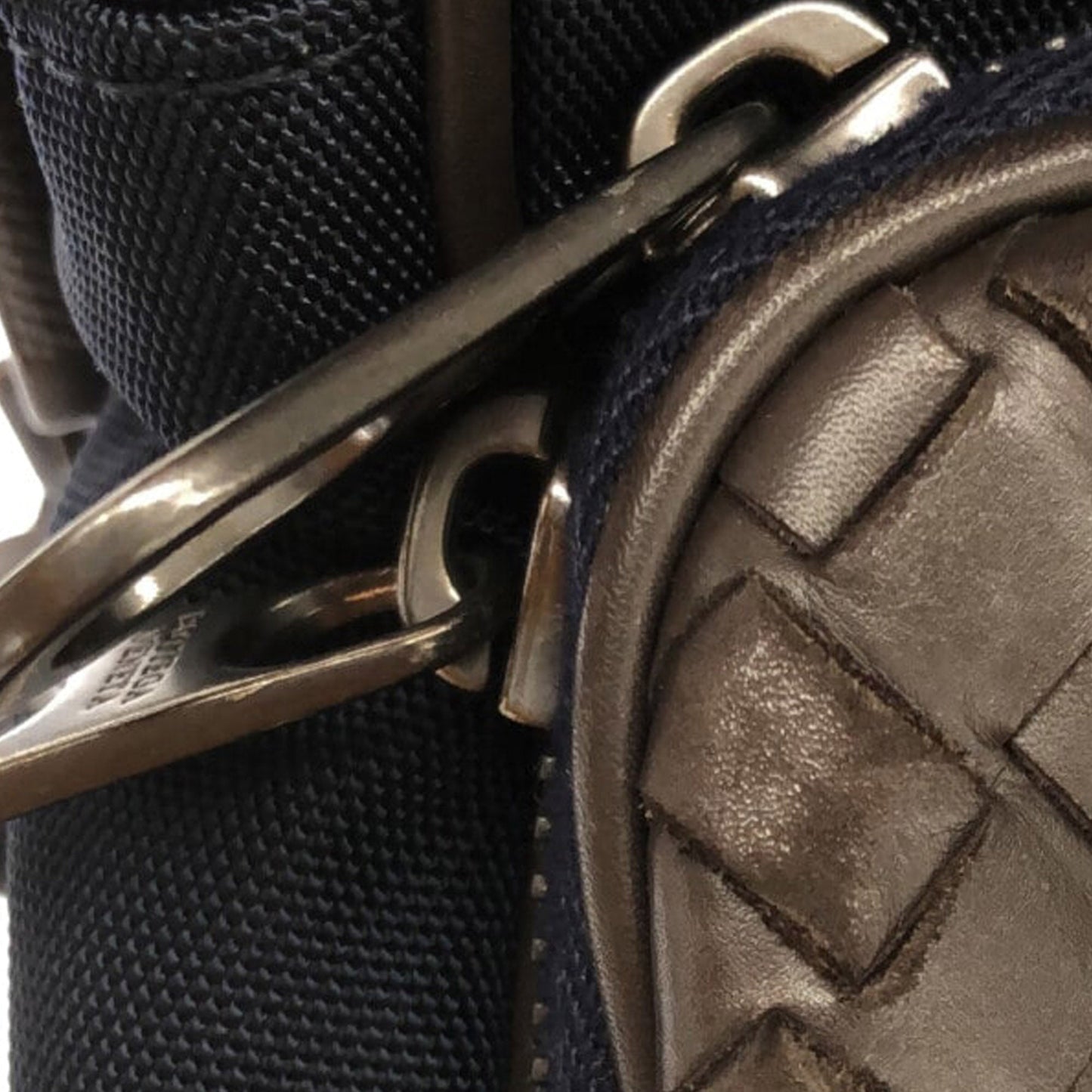 Bottega Veneta Intrecciato Leather and Canvas Crossbody Black