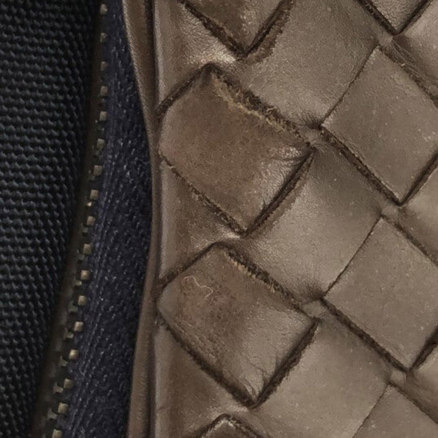 Bottega Veneta Intrecciato Leather and Canvas Crossbody Black