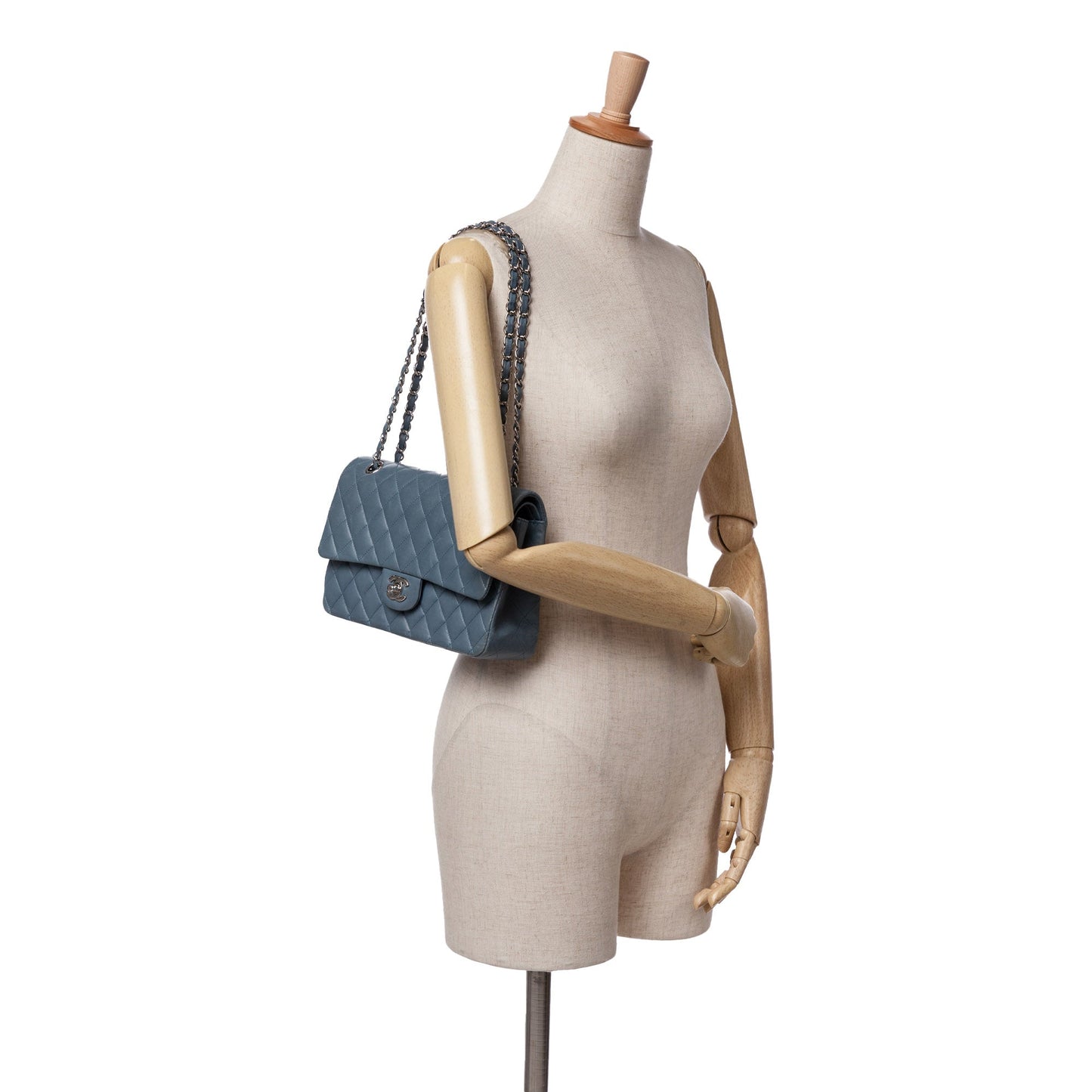 Chanel Medium Classic Lambskin Double Flap Blue