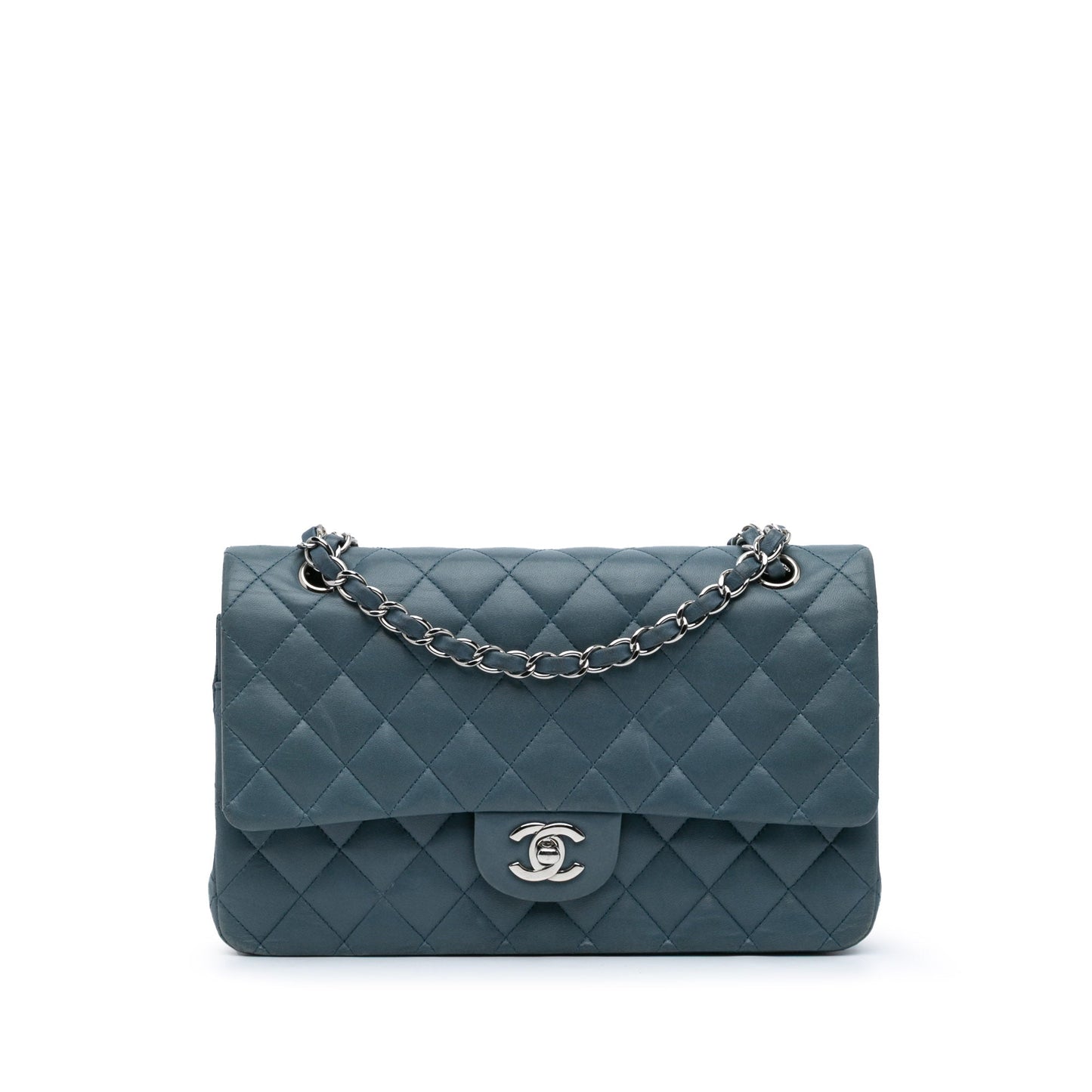 Chanel Medium Classic Lambskin Double Flap Blue