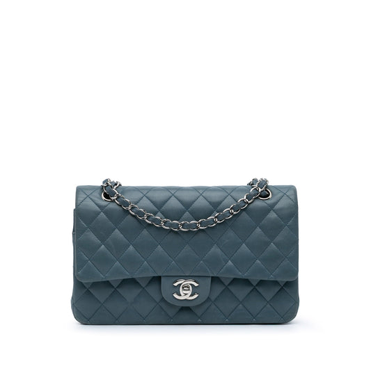 Chanel Medium Classic Lambskin Double Flap Blue