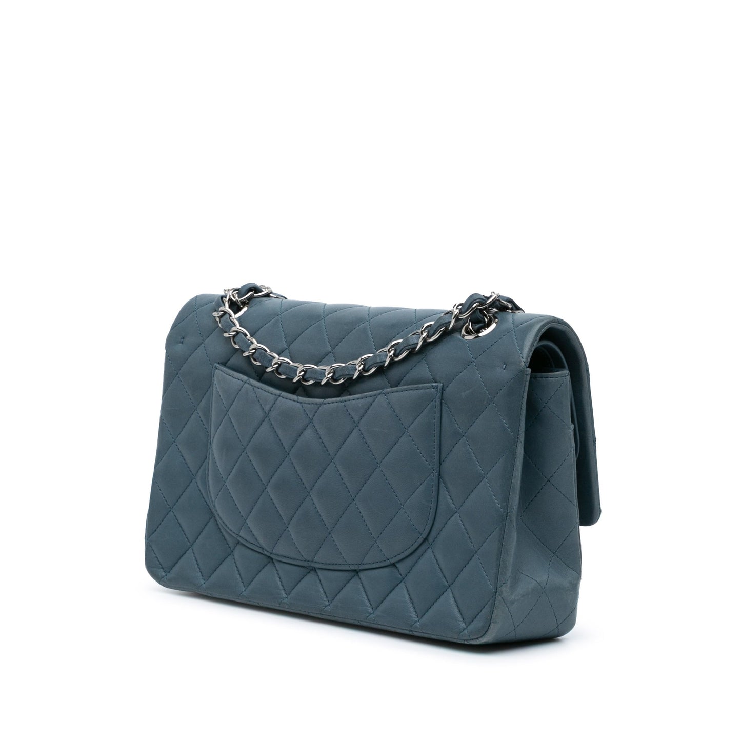 Chanel Medium Classic Lambskin Double Flap Blue