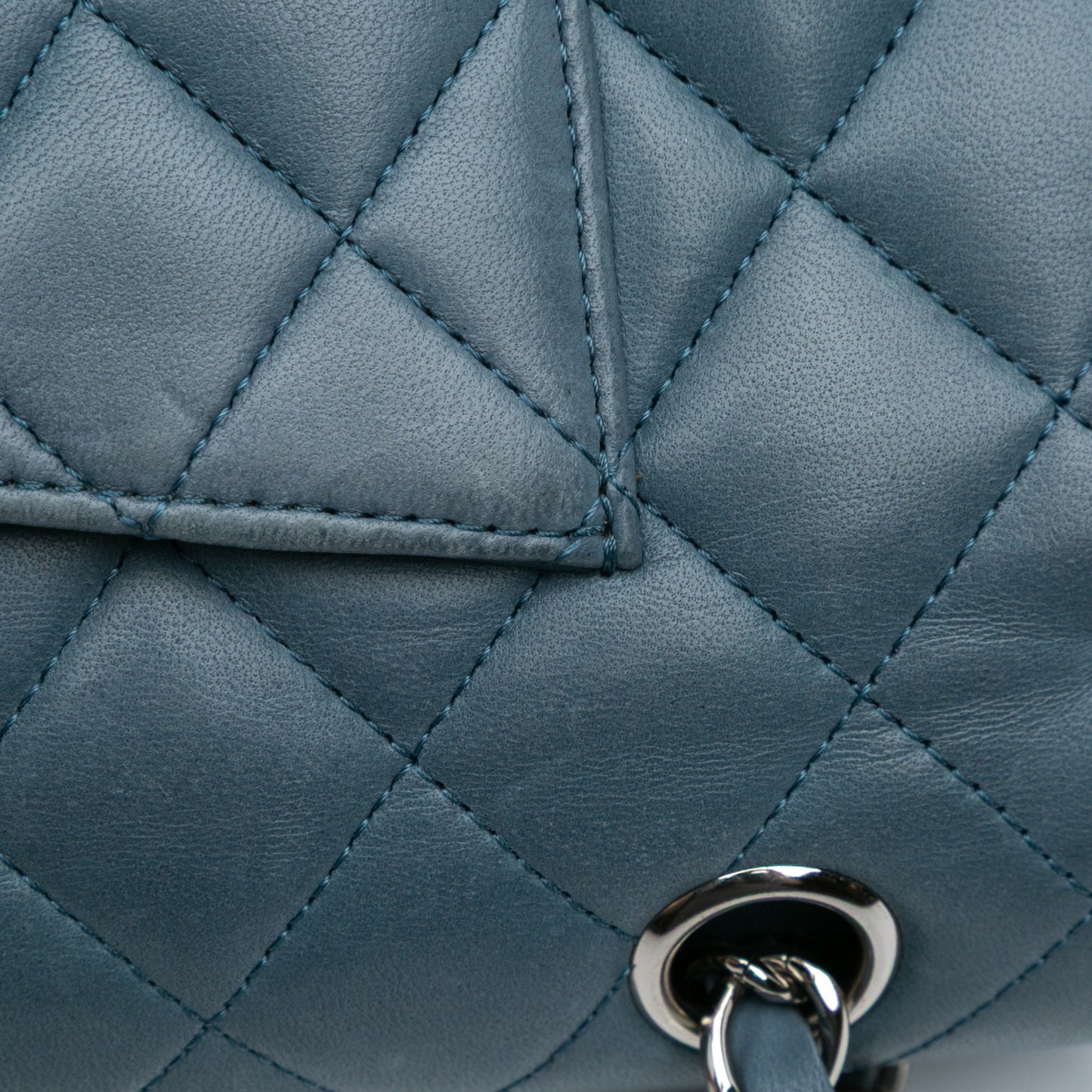 Chanel Medium Classic Lambskin Double Flap Blue