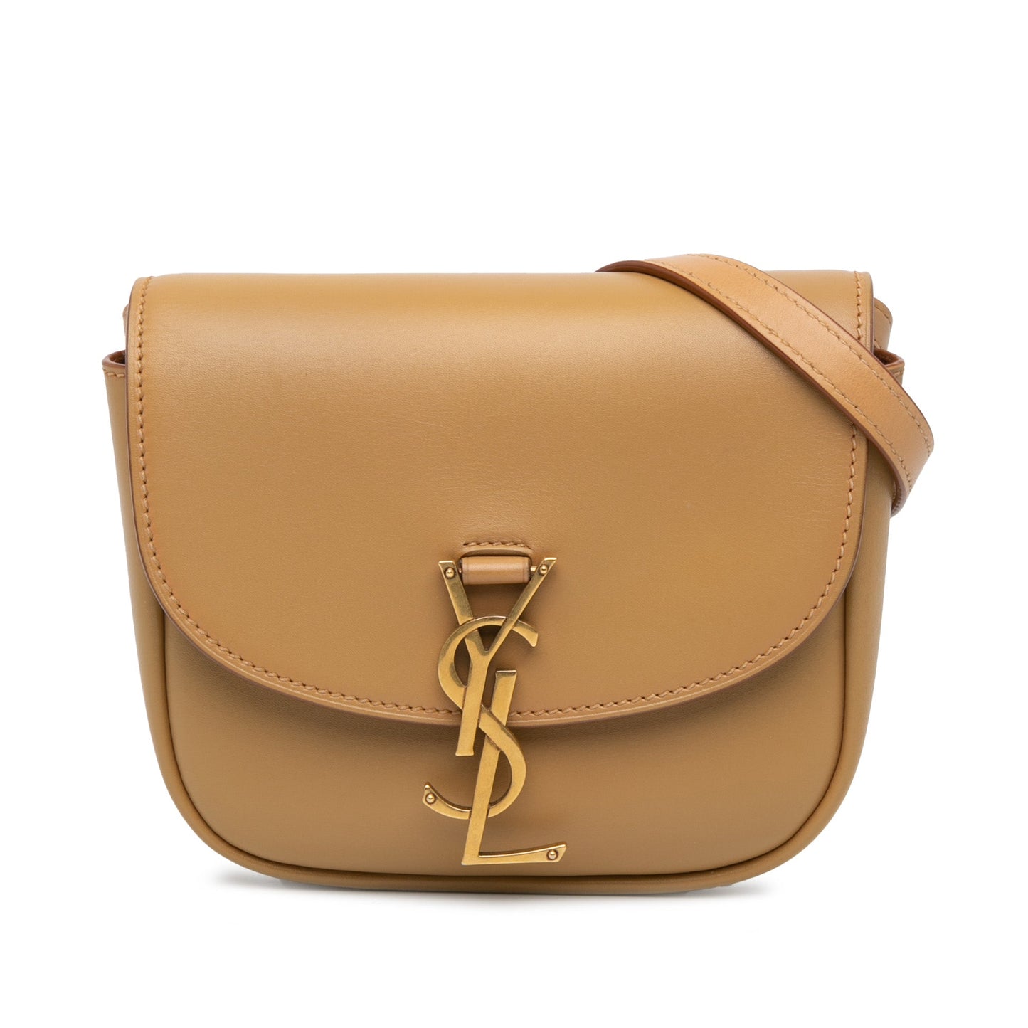 Saint Laurent Small Leather Kaia Crossbody Brown