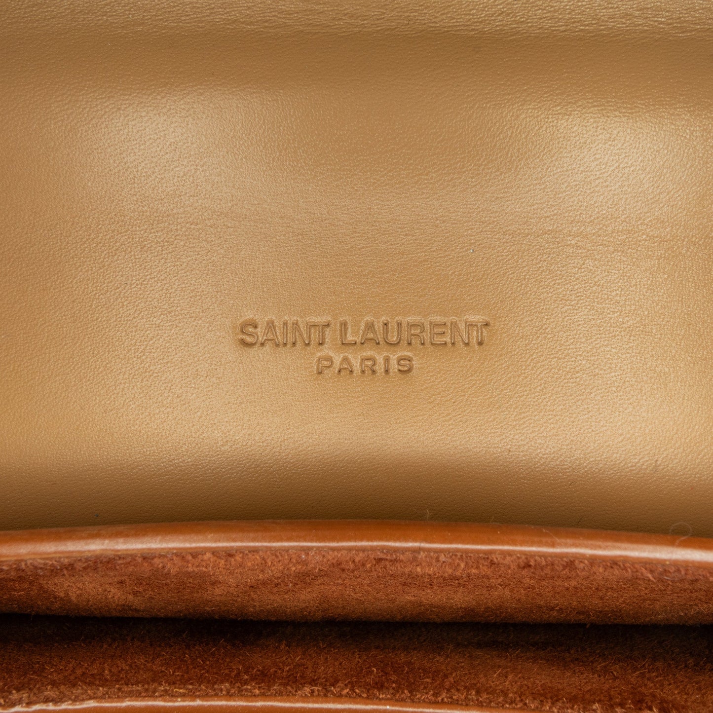 Saint Laurent Small Leather Kaia Crossbody Brown