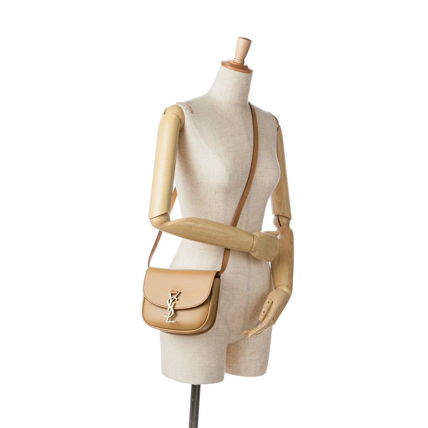 Saint Laurent Small Leather Kaia Crossbody Brown