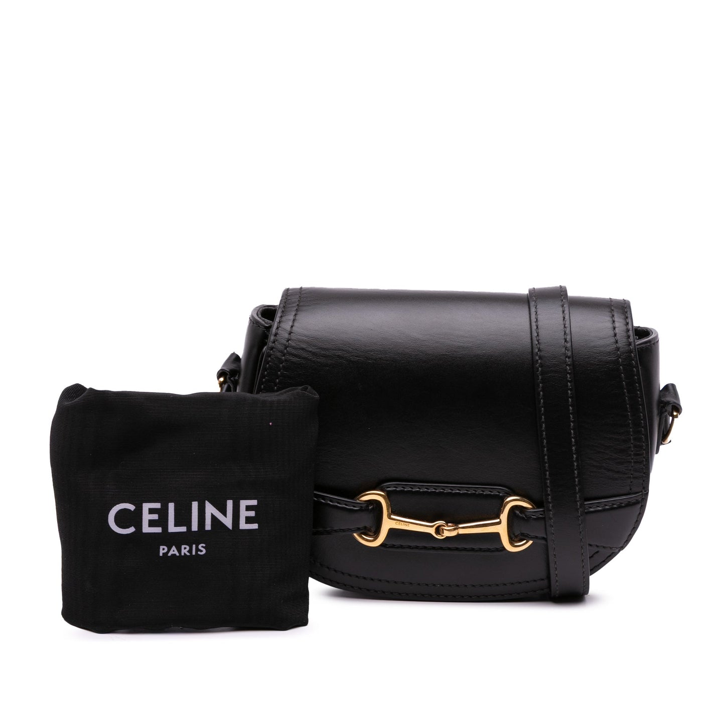 Celine Small Leather Crecy Flap Crossbody Black