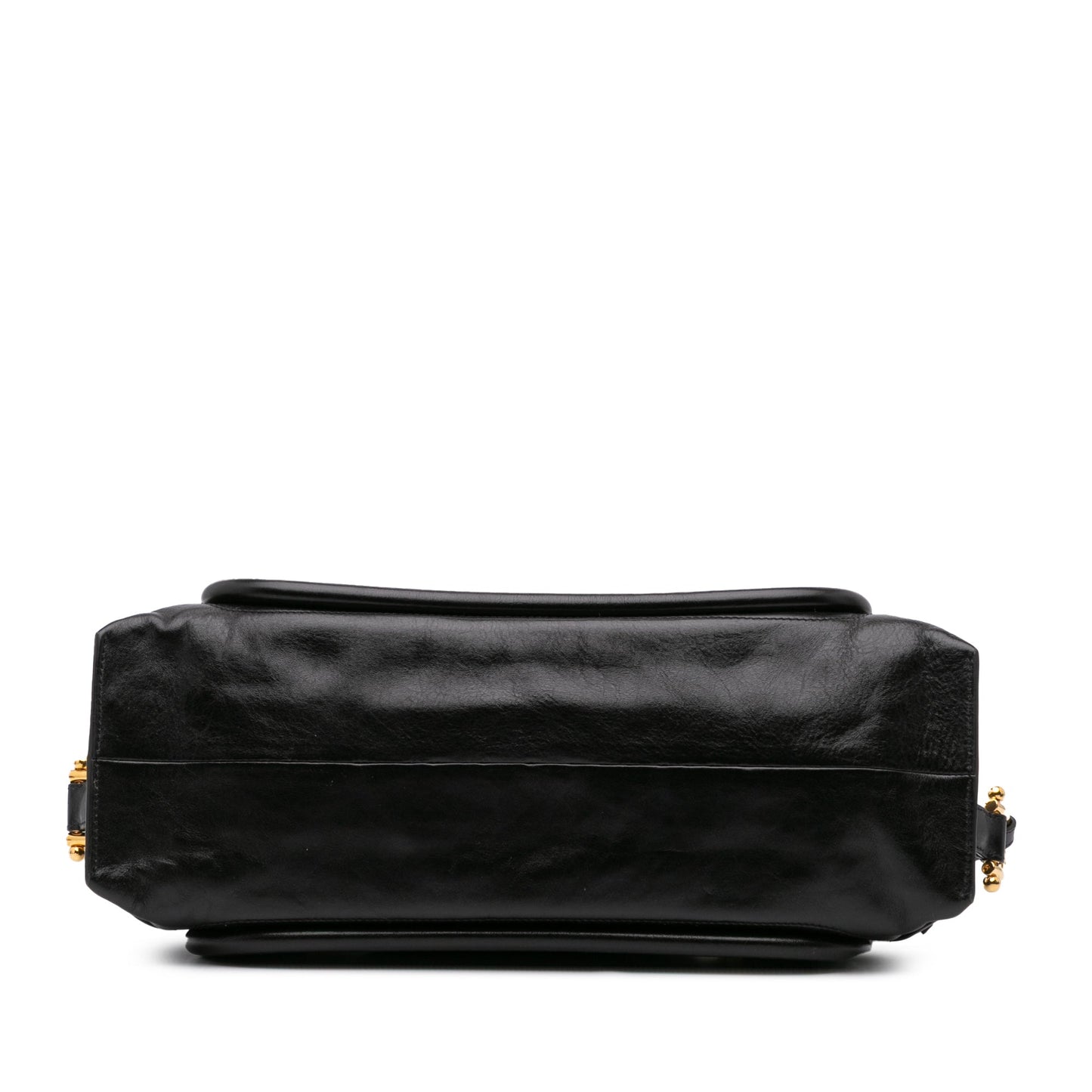 Chloé Shiny Calfskin Paraty 24 Satchel Black