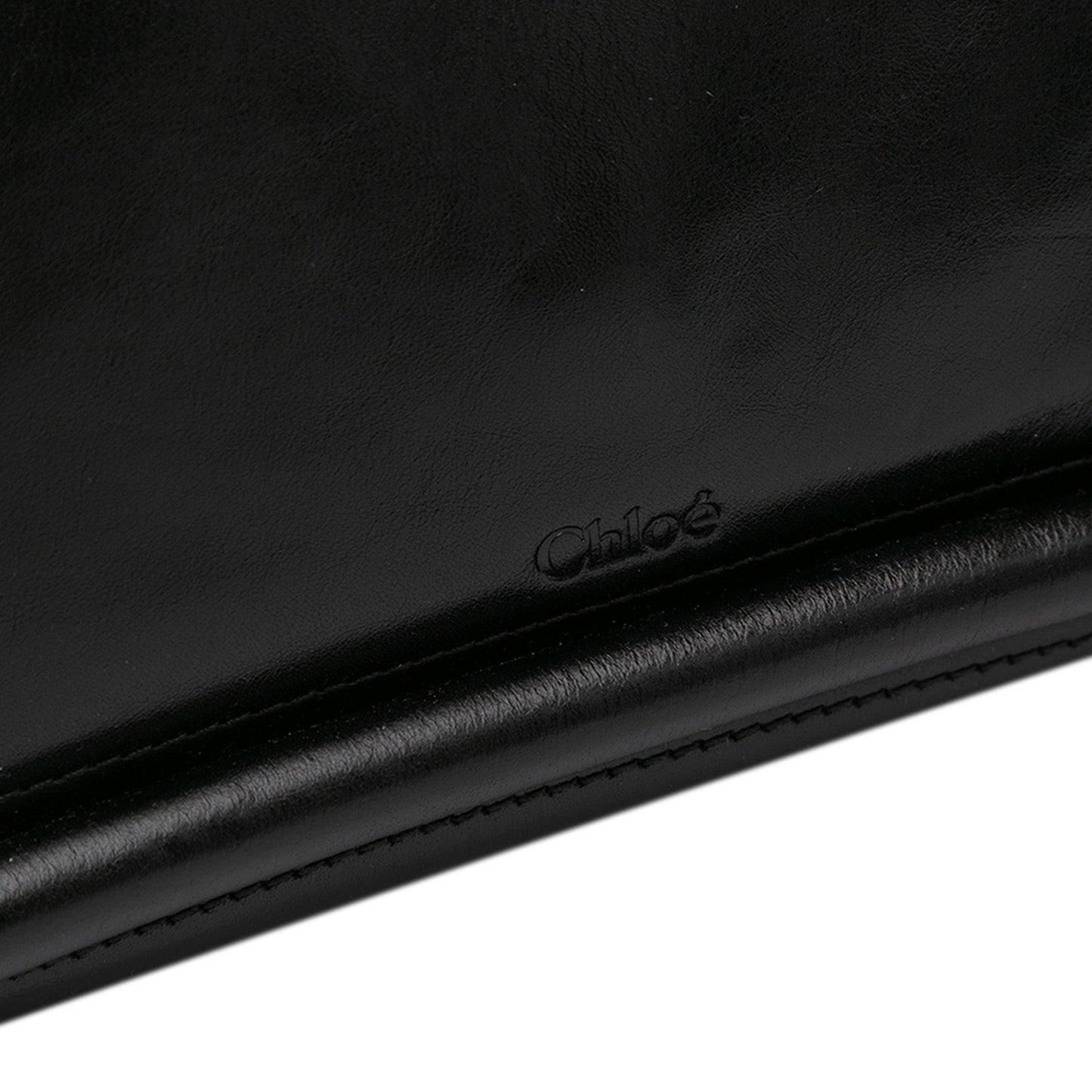 Chloé Shiny Calfskin Paraty 24 Satchel Black
