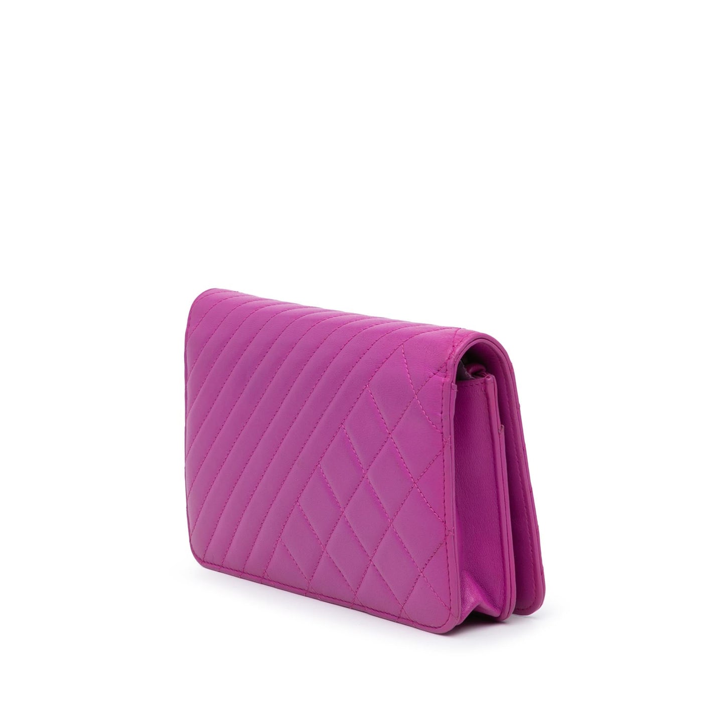 Chanel Lambskin Coco Boy Wallet On Chain Purple