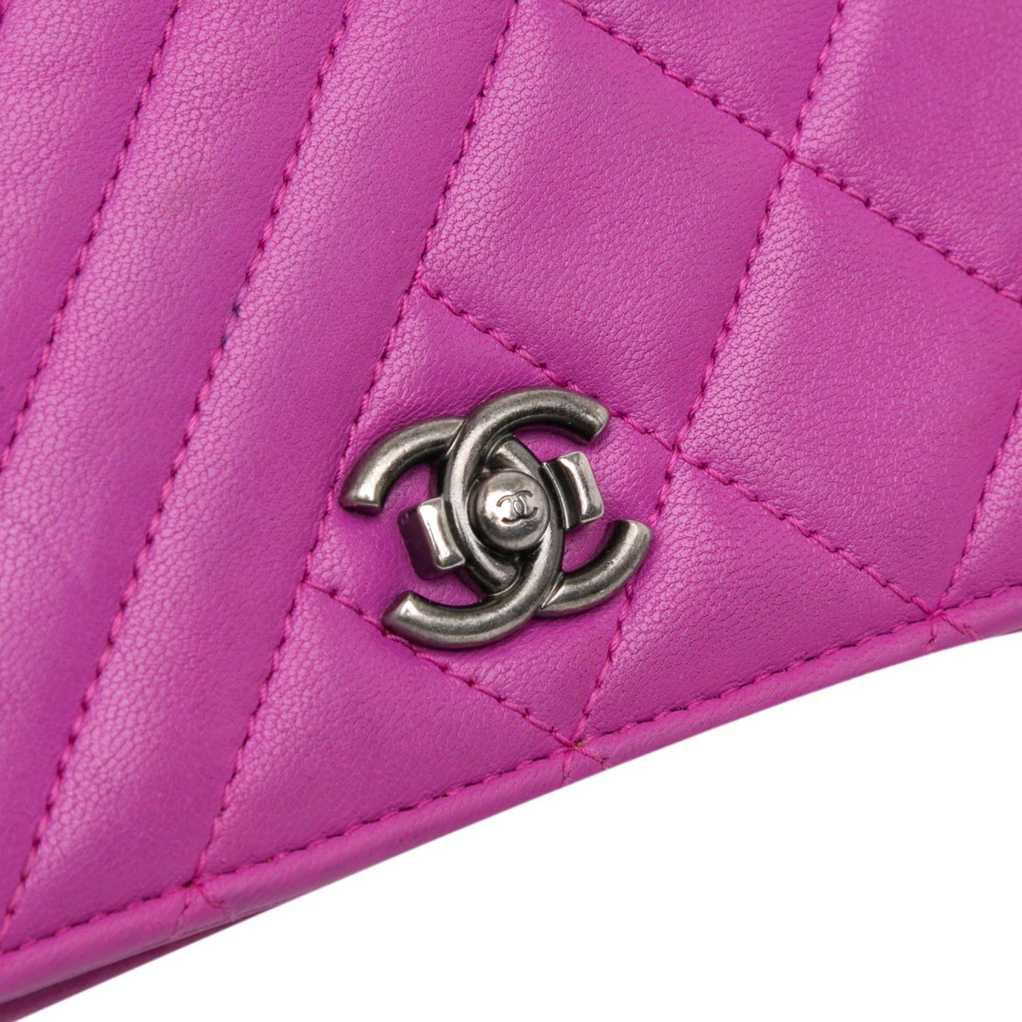 Chanel Lambskin Coco Boy Wallet On Chain Purple