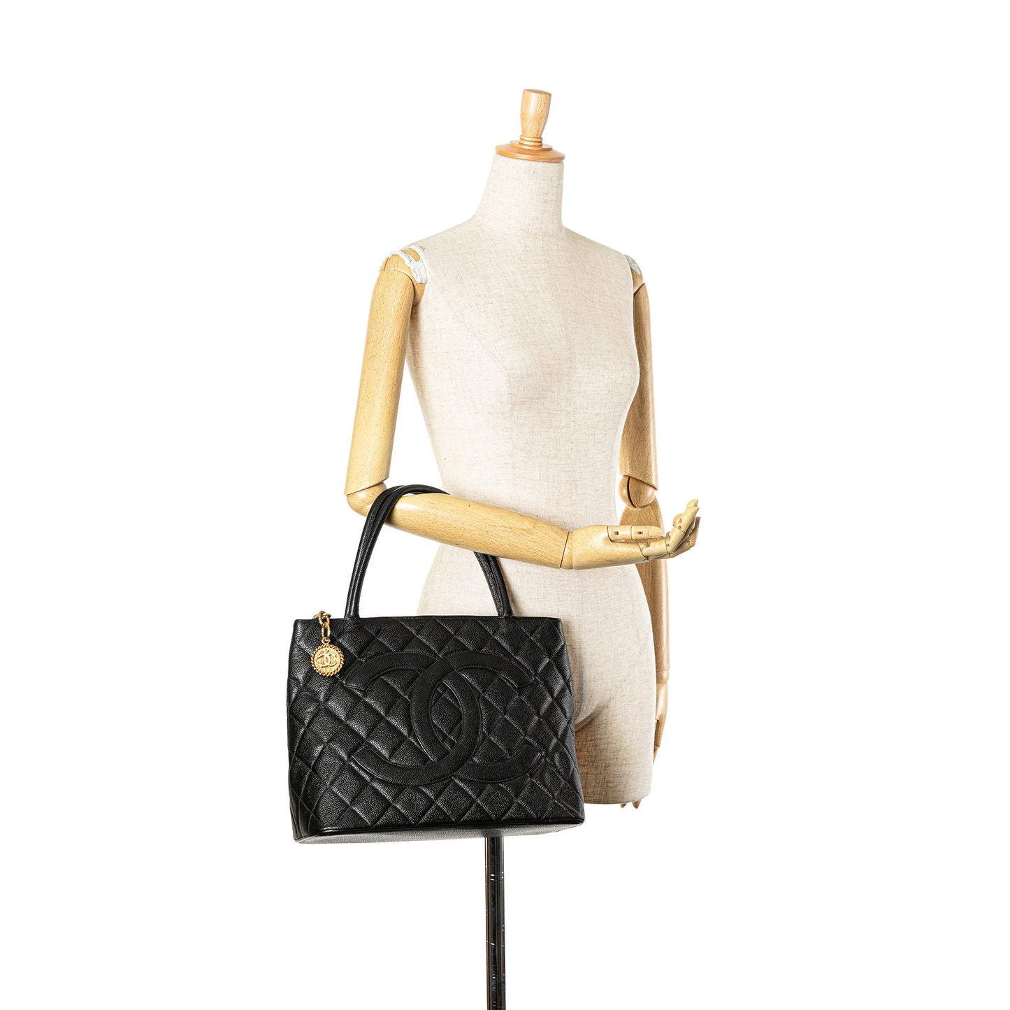 Chanel Caviar Medallion Tote Black
