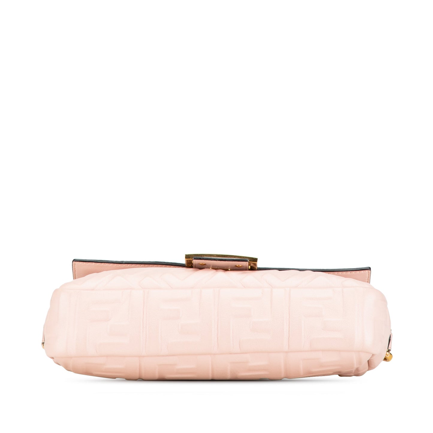 Fendi Zucca Embossed Leather Baguette Satchel Pink