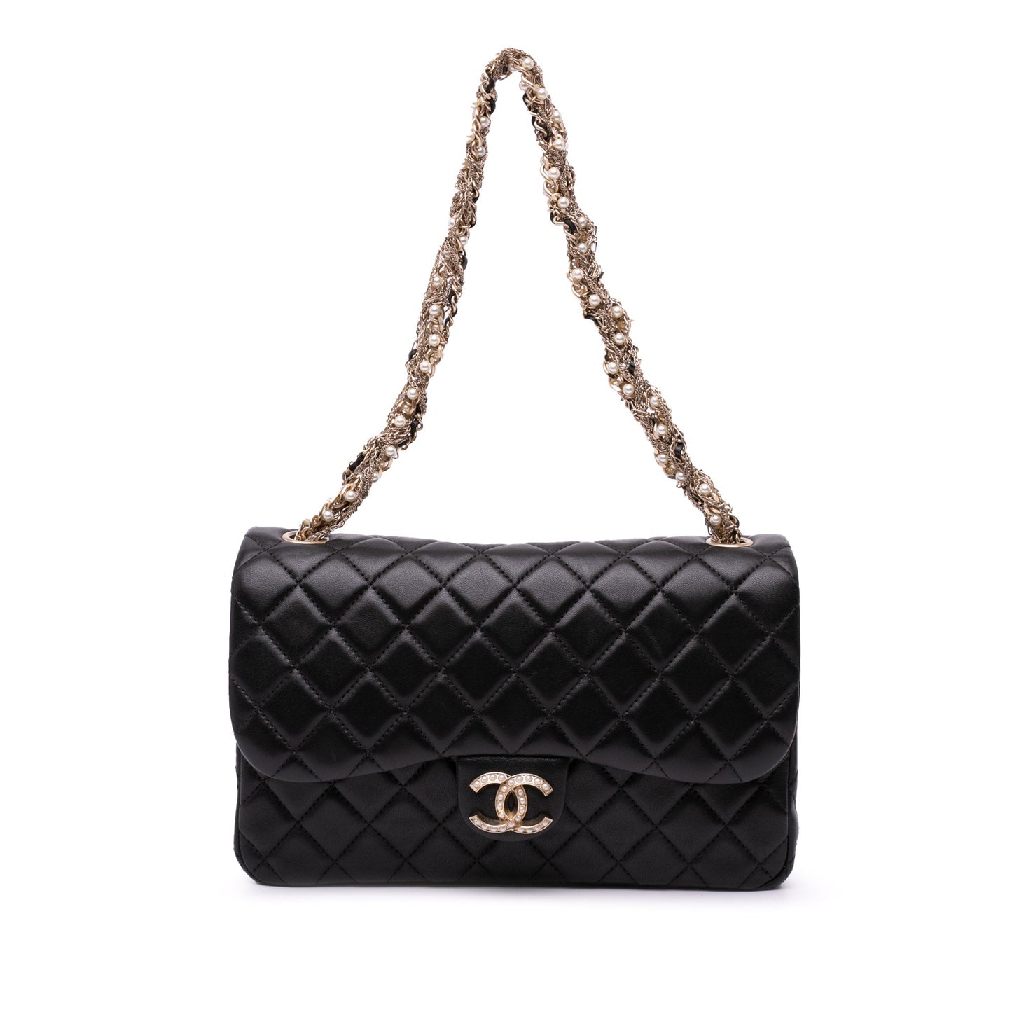 Chanel Medium Quilted Lambskin Westminster Pearl Flap Black