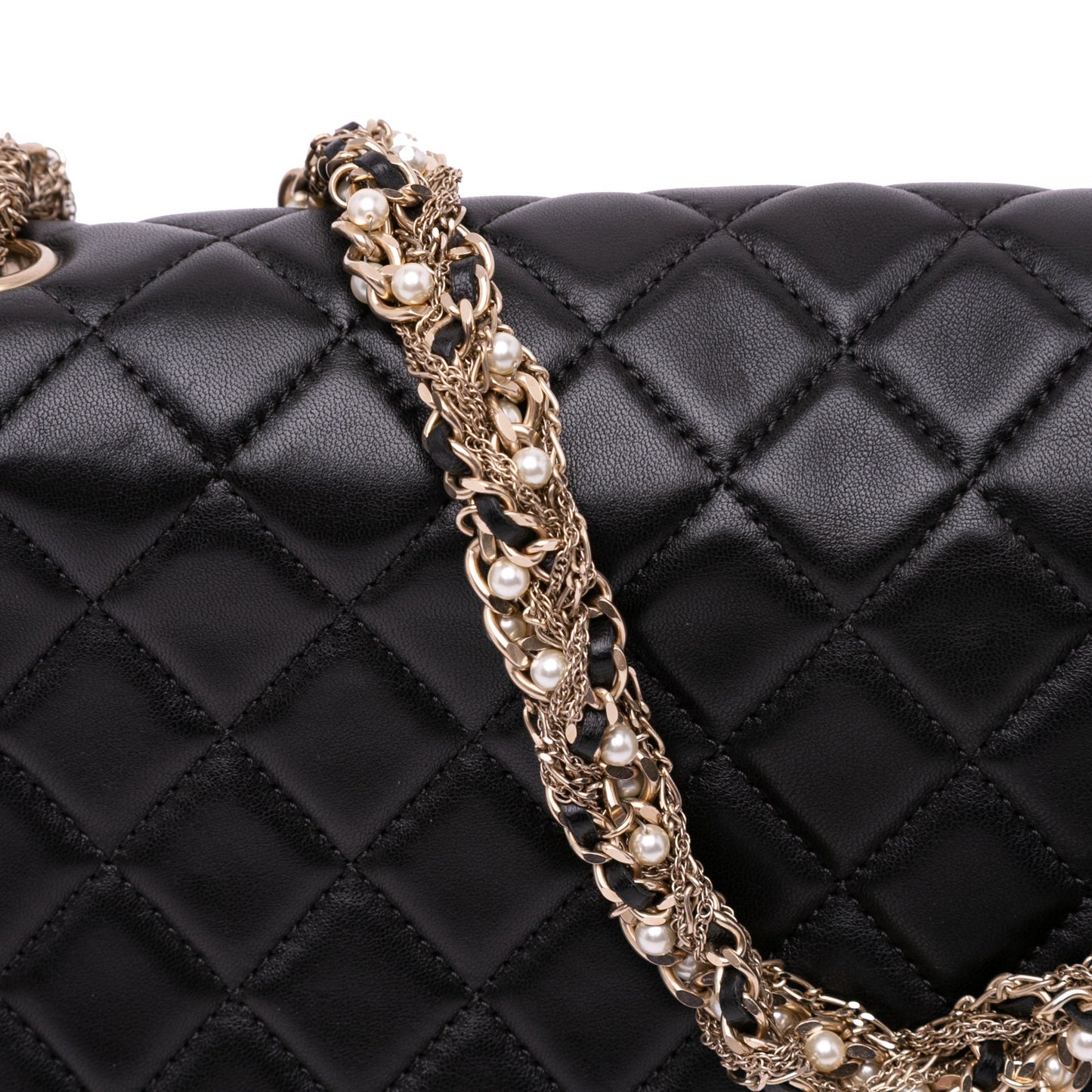 Chanel Medium Quilted Lambskin Westminster Pearl Flap Black