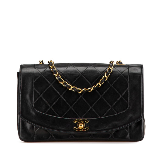 Chanel Medium Lambskin Diana Flap Black