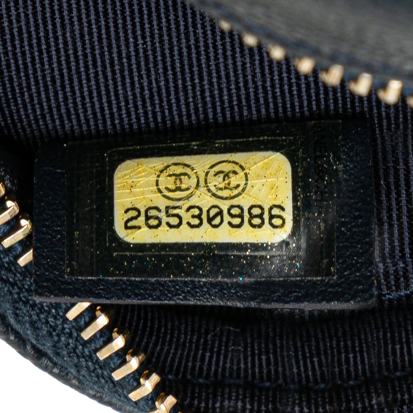 Chanel CC Quilted Caviar Round Clutch With Chain Blue