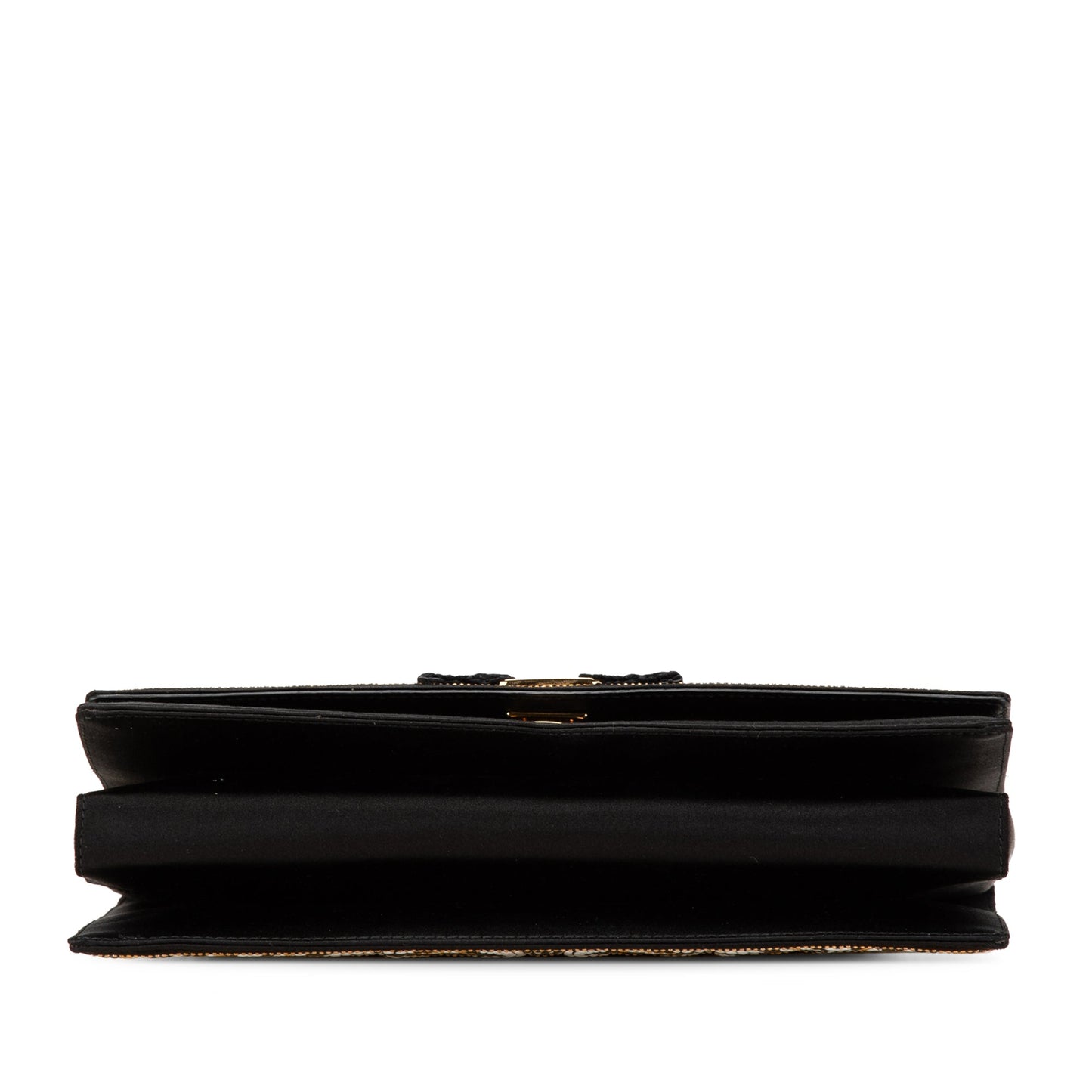 Ferragamo Medium Vara Embellished Satin Ginny Chain Crossbody Black