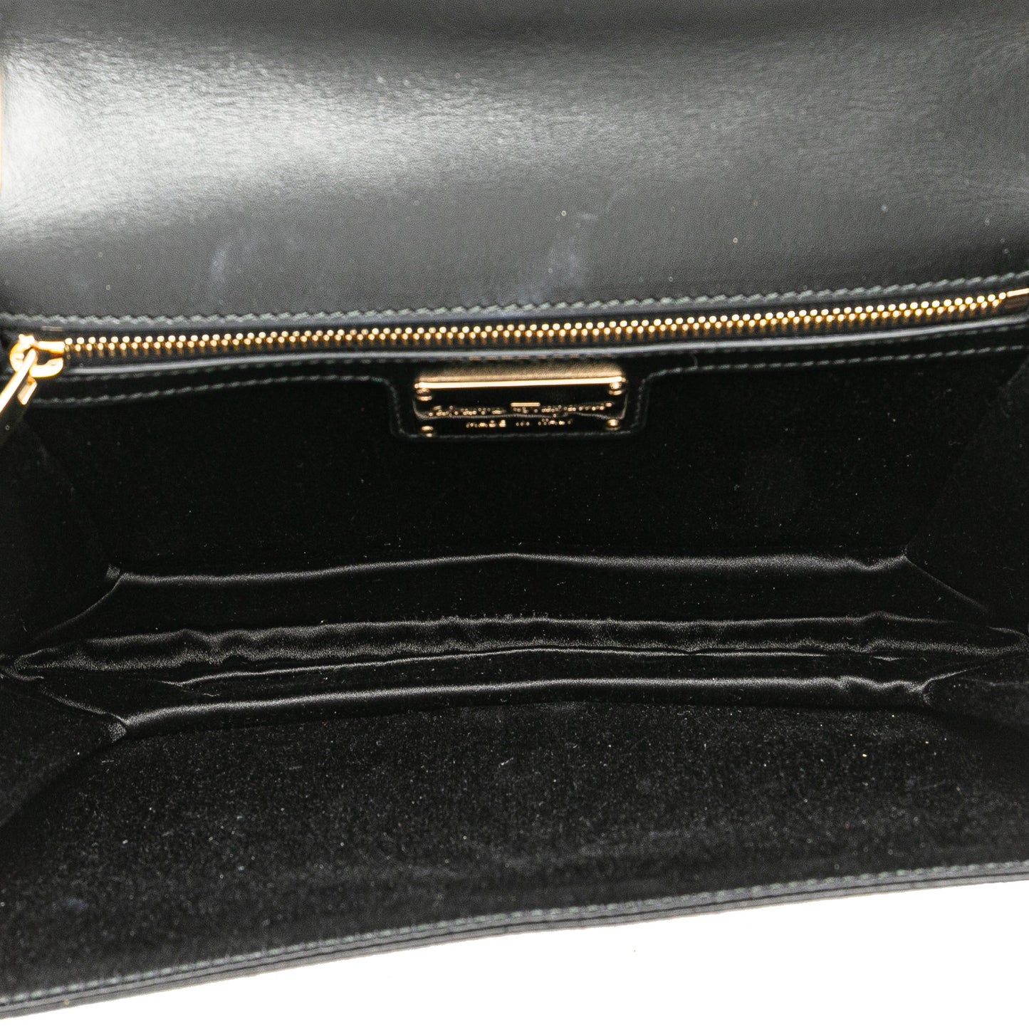 Ferragamo Medium Vara Embellished Satin Ginny Chain Crossbody Black