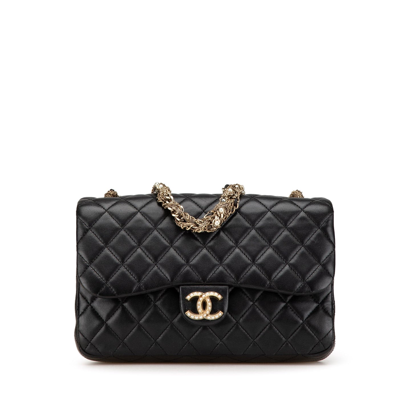 Chanel Medium Quilted Lambskin Westminster Pearl Flap Black