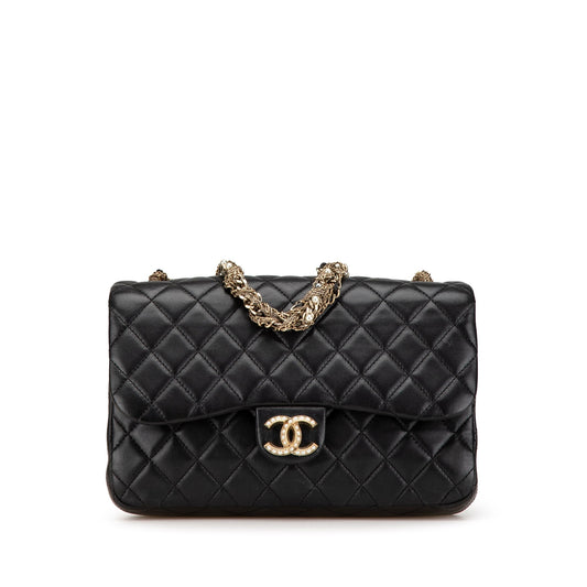 Chanel Medium Quilted Lambskin Westminster Pearl Flap Black