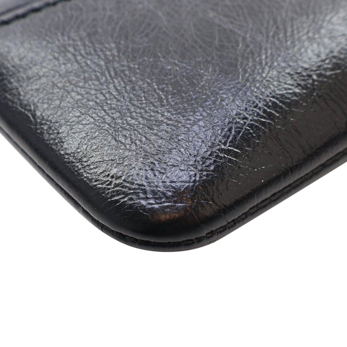 Chanel Medium Aged Calfskin Gabrielle O Case Clutch Black