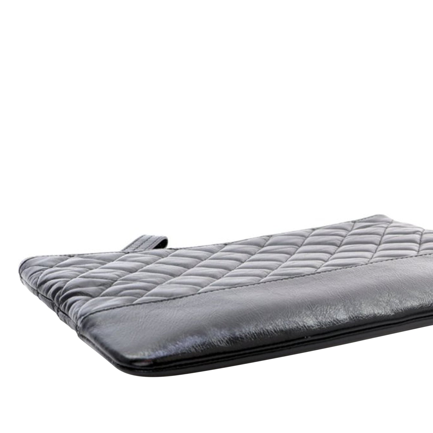 Chanel Medium Aged Calfskin Gabrielle O Case Clutch Black