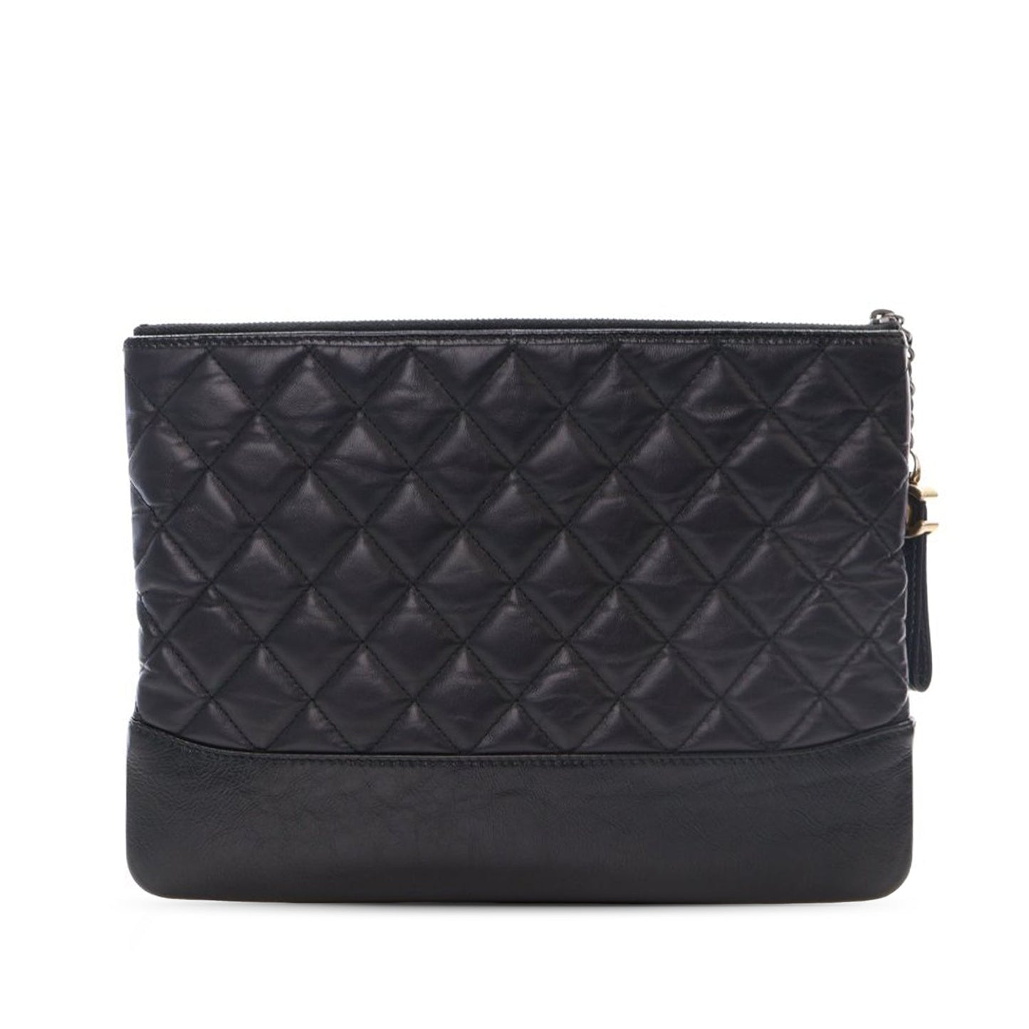 Chanel Medium Aged Calfskin Gabrielle O Case Clutch Black