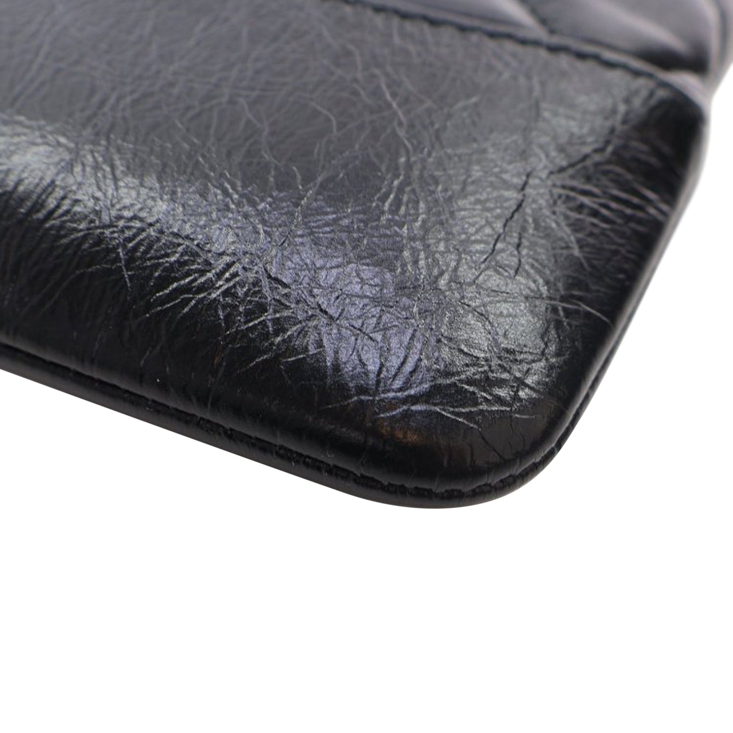 Chanel Medium Aged Calfskin Gabrielle O Case Clutch Black