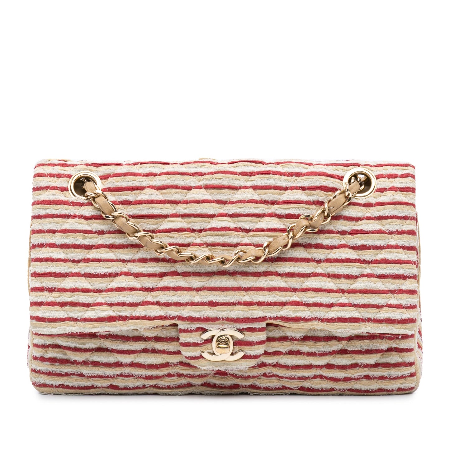 Chanel Medium Classic Jersey Coco Sailor Double Flap Red