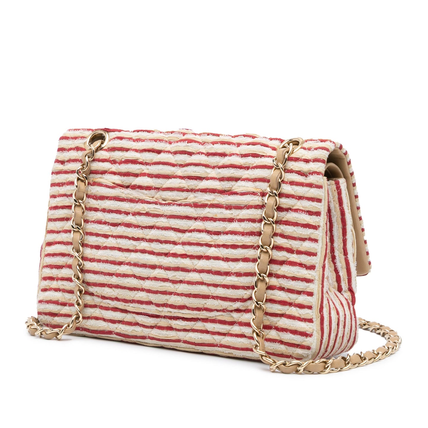 Chanel Medium Classic Jersey Coco Sailor Double Flap Red