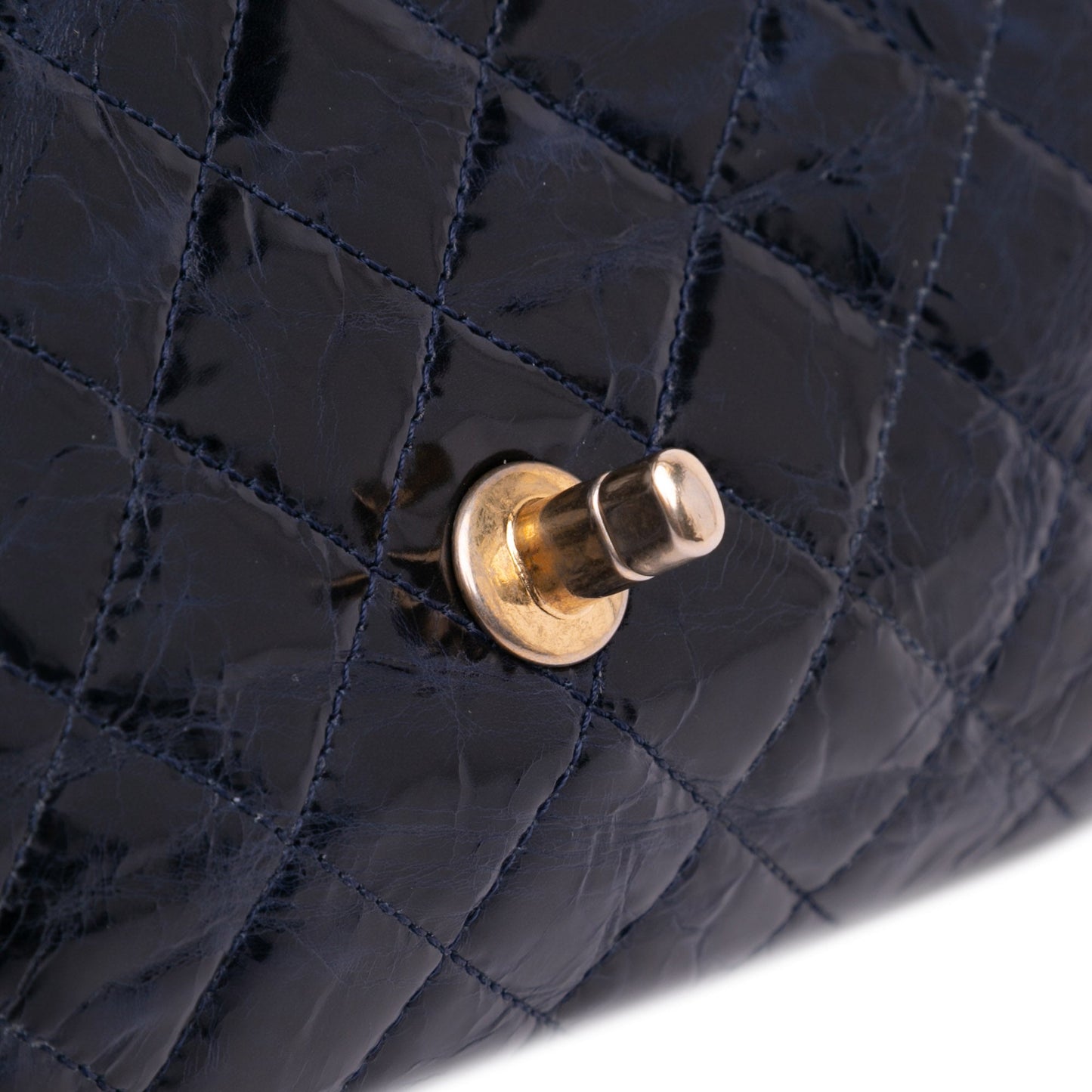 Chanel CC Crackled Glazed Calfskin Accordion Flap Blue