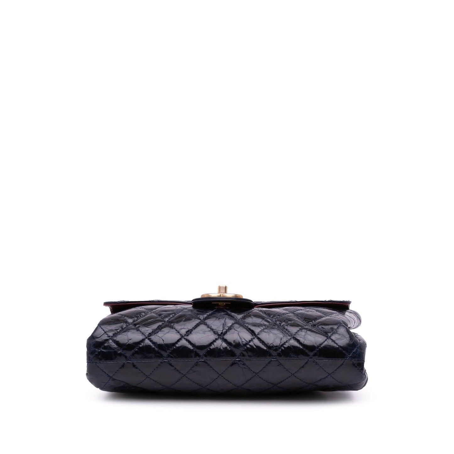 Chanel CC Crackled Glazed Calfskin Accordion Flap Blue