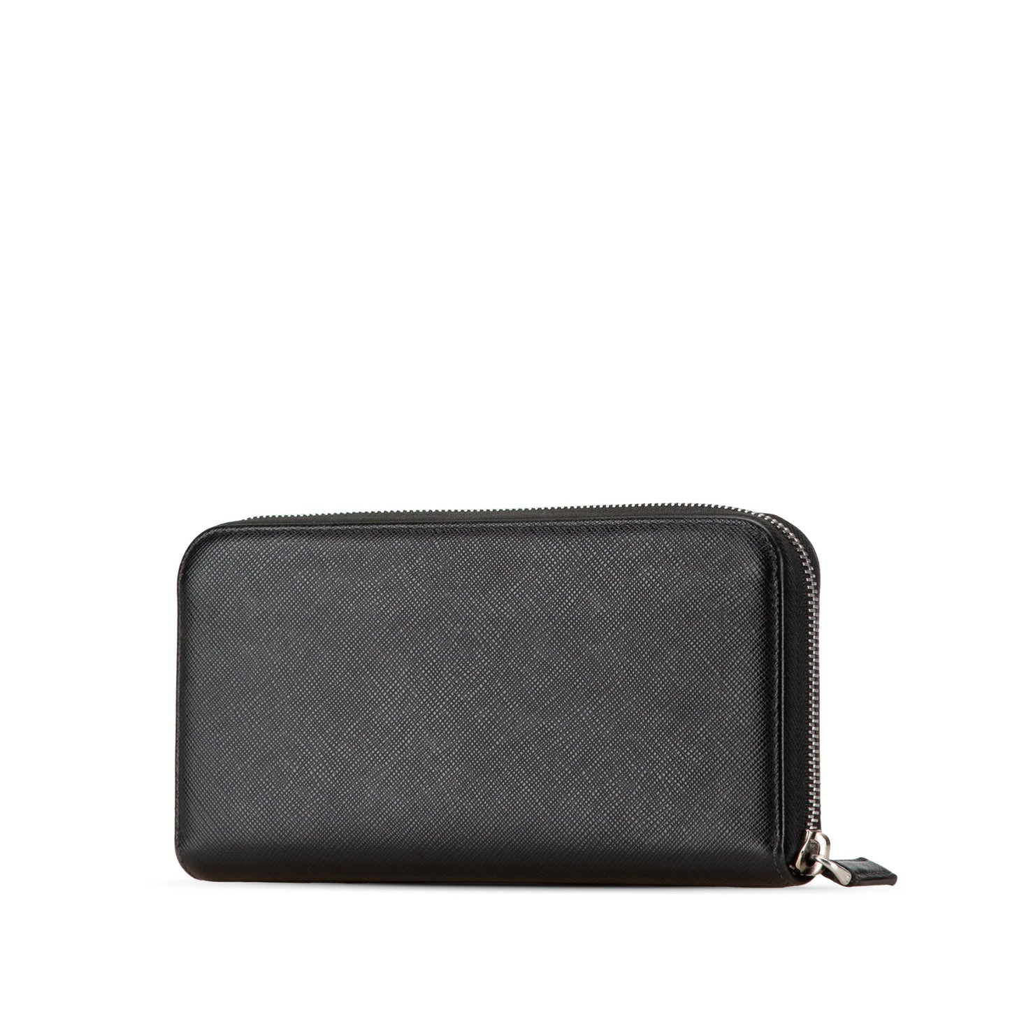 Prada Saffiano Zip Around Wallet Black