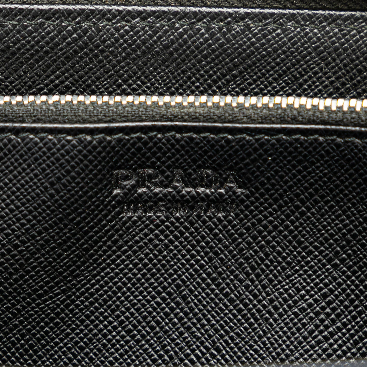 Prada Saffiano Zip Around Wallet Black