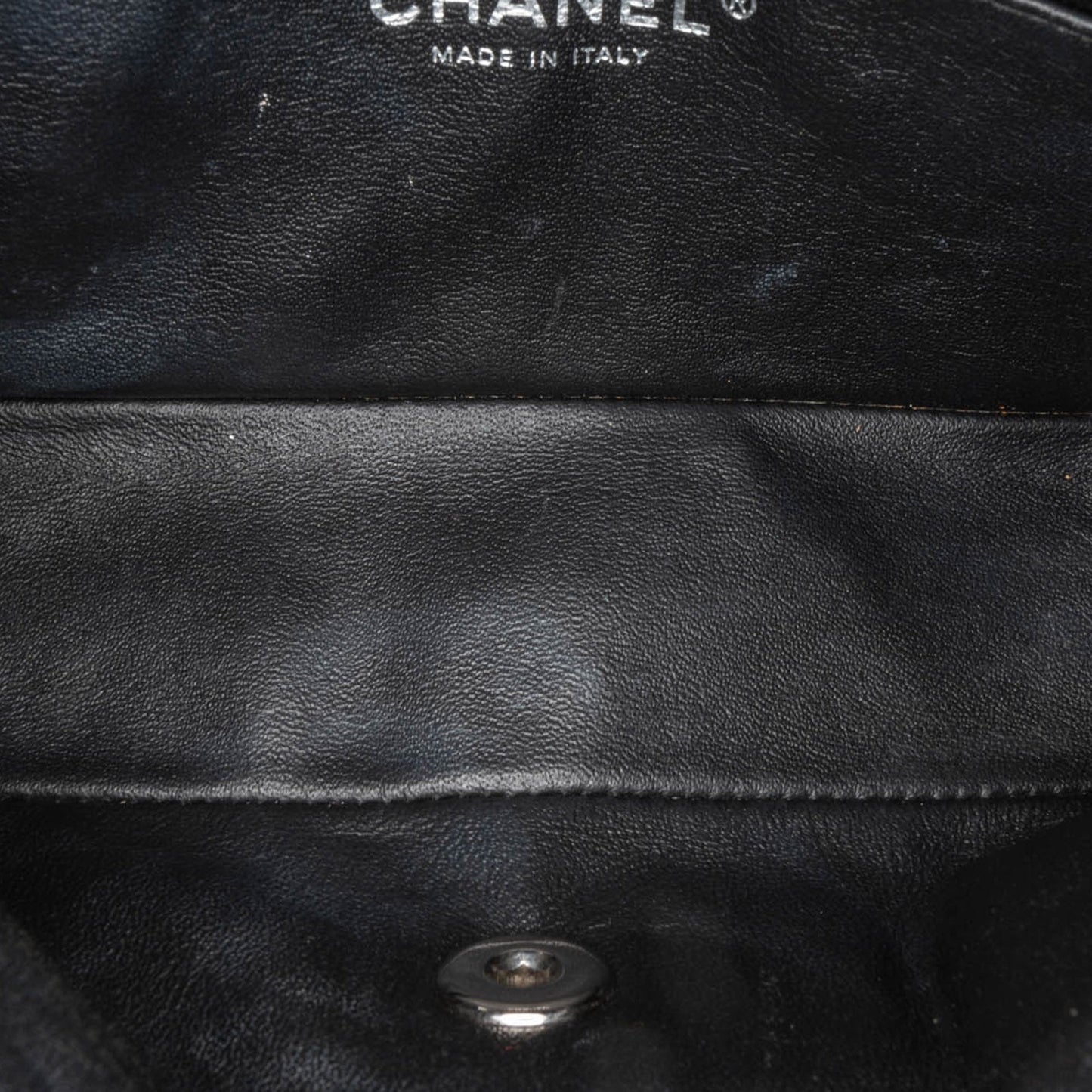 Chanel Mini Rectangular Classic Chevron Patent Single Flap Black