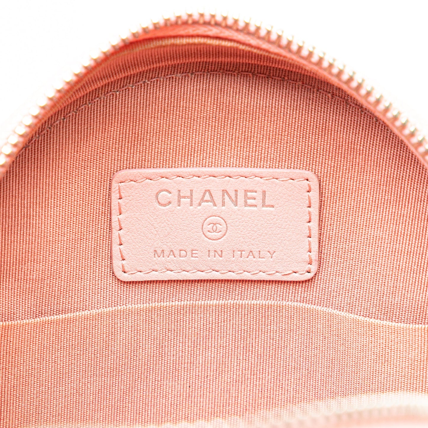 Chanel Caviar Striped CC Filigree Round Crossbody Pink