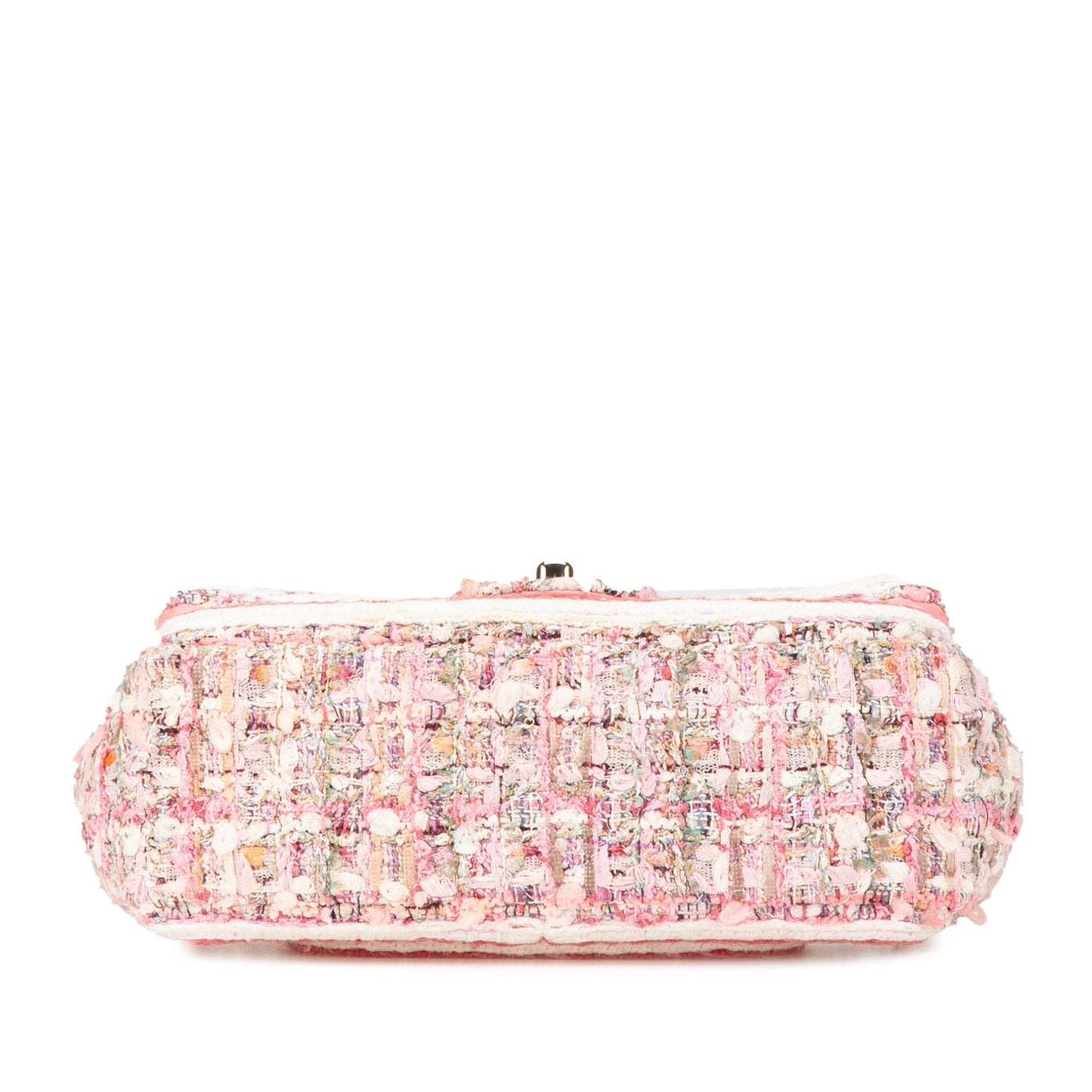 Chanel Mini Rectangular Classic Tweed Braid Flap Pink
